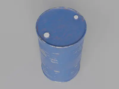 Metal Barrel Blue and Red Low-poly 3D model