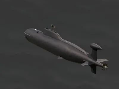 Akula Class Submarine Low-poly 3D model