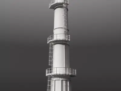 Industrial tower Low-poly 3D model