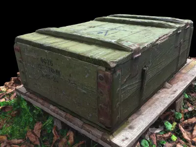 Military box scan Low-poly 3D model