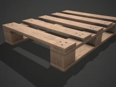Low poly European Wood pallet 06 PBR Game Free low-poly 3D model