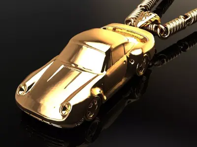 Golden Roadster Pendant Porsche959 2gm 3D print model