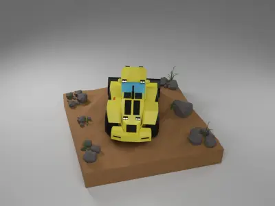 Loader Low Poly 3D Model  Low-poly 3D model