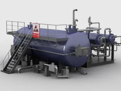 Boiler distillation valve water pump chlorination 3D model