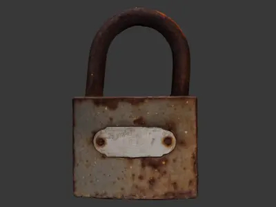 Rusty Padlock 3D Scan Low-poly 3D model