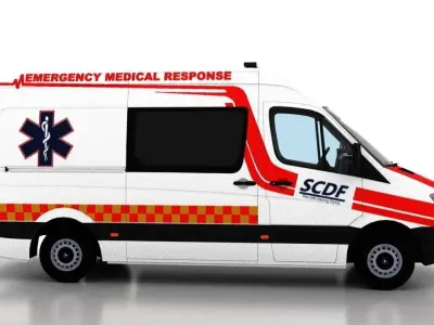 Mercedes Benz Sprinter L2H2 2009 Singapore Ambulance 3D model