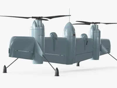 Rotor Blown Wing UAS Drone Gray Rigged for Maya 