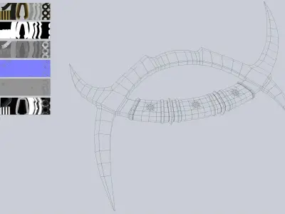 Deer horn knife Low-poly 3D model