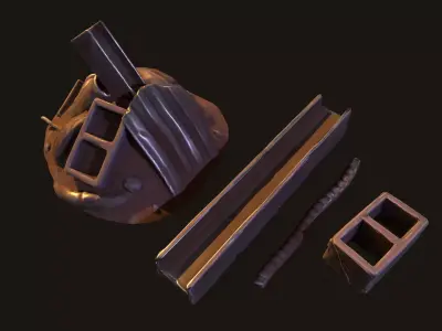 Stylized Junk Material And Models Low-poly 3D model