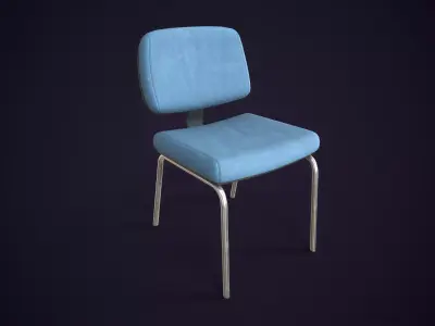 Retro Office Chair Low-poly 3D model