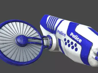 Futuristic Police Drone 01 - Unity Game Ready Asset Low-poly 3D model