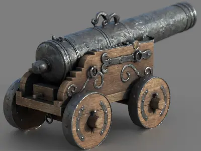 Medieval Cannon 3D model purchase