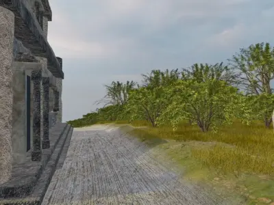 Ancient Ruins On A Mountain Ridge 3D model