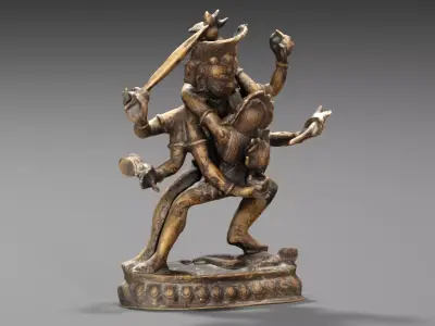 Yab-Yum Tibet Bronze Statue Happy Buddha 3D model