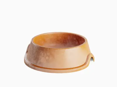 Used Metal Dog Bowl 01 3D model