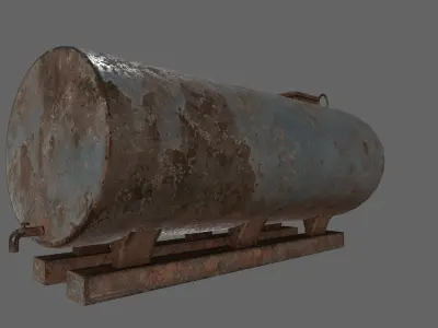tanker 1 old rusted metal plate Low-poly 3D model