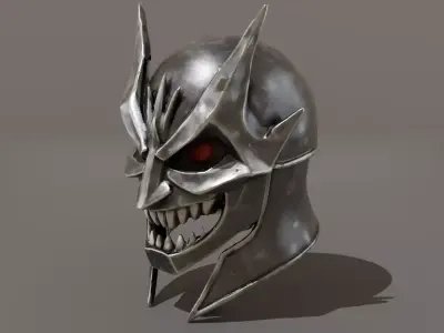 Iron Skull Mask Low Poly Dark Fantasy Helmet Low-poly 3D model