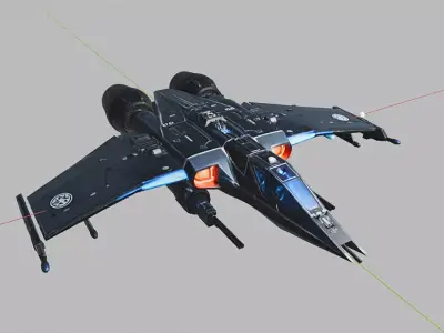 Nova Falcon 3D Ship Futuristic Spaceship 3D Model Low-poly 3D model