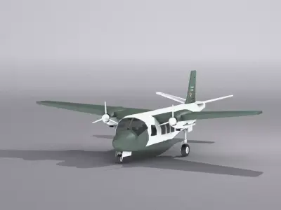 Aero Commander 500 Low-poly 3D model