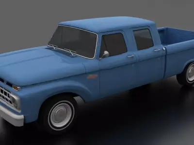 F-Series F-250 CrewCab Pickup 1965 Low-poly 3D model