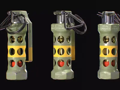 M84 Stun Grenade low poly Low-poly 3D model