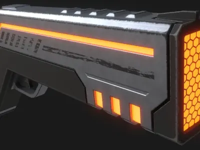Sci-Fi Gun 001 Low-poly 3D model