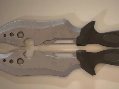 Knife Low-poly 3D model 12