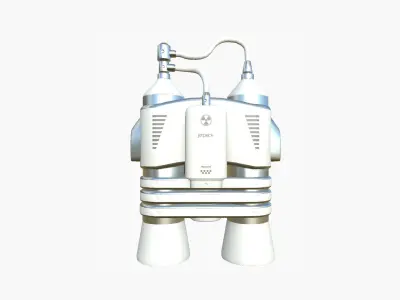 Jetpack E05 White Aluminum - SciFi Character Design Low-poly 3D model