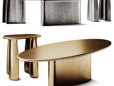 Lukas Cober Wave Coffee Tables Liquid collection 3D model