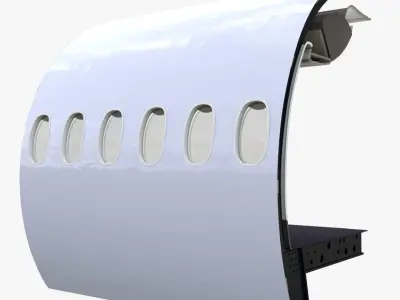 Ryanair Economy Airplane Wall Section 3D model