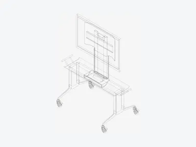 Media Stand - Simplicity Low-poly 3D model