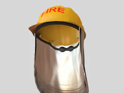 Fireman Safety Helmet Low Poly Low-poly 3D model
