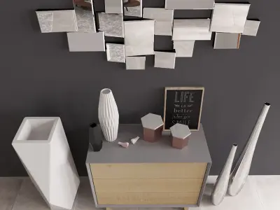 Commode with decor Maisons du Monde 3D model