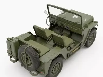 Military Utility Jeep M151 MUTT Low-poly 3D model