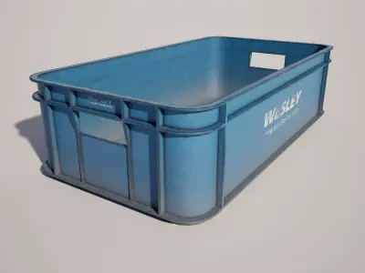 Plastic Storage Container Crate Low-poly 3D model
