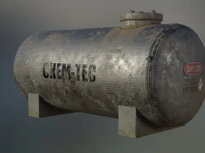 Industrial corrosive material storage tanks 3D model
