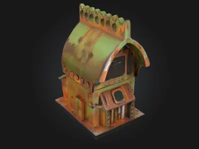 Rustic Control Console  Vintage Tech with Industrial Character 3D model