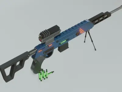 Concept Sniper Rifle Free 3D model