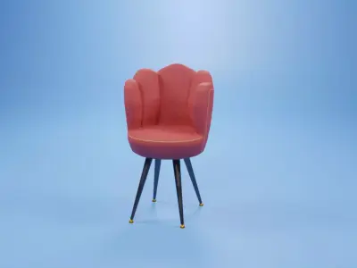 Red Unique Sofa 3D model