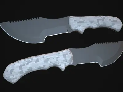 Tracker knife in minecraft Low-poly 3D model