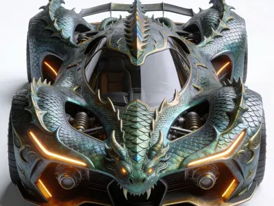 Mythic Dragon Hypercar 3D Model Low-poly 3D model