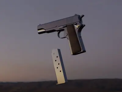 Colt M1911 Pistol Game ready lowpoly Low-poly 3D model