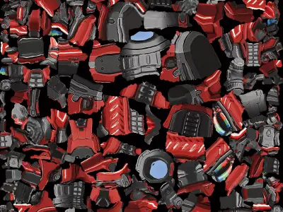 Red Sci Fi Rifle 3D model
