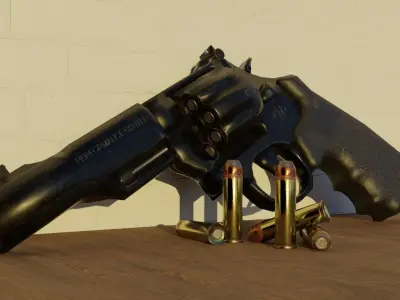 Revolver Magnum Pistol Trr8 357 caliber  Low-poly 3D model