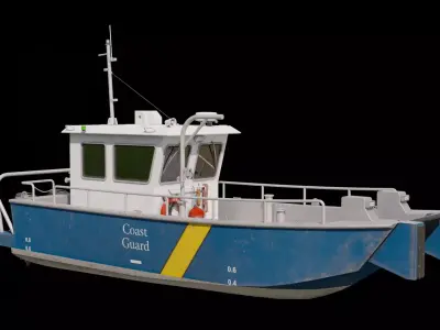Pollution Response Vessel Low-poly 3D model