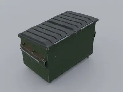 Front Load Container Low-poly 3D model