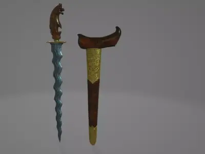 Javanese Kris blade  - High Poly 3D model