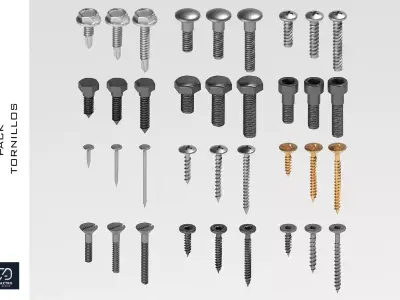 screws Free low-poly 3D model