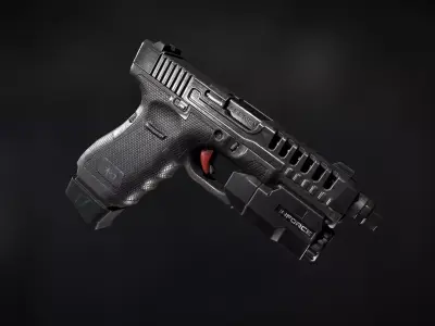 Glock 17 Low-poly 3D model 2