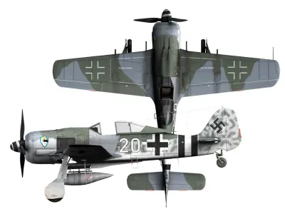 Focke Wulf - FW190 A-7 - White 20 3D model